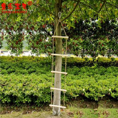 China Kids Indoor & Outdoor Dual Use Outdoor Rope Ladder Wooden Climbing Ladder Climbing Rope Ladder For Swing Set for sale