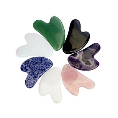 China Wholesale Crystal Rose Quartz Real Jade Body Gua Sha Set Stone Face Massage Roller Gua Sha Jade Crystal Face Roller Massage Guasha for sale