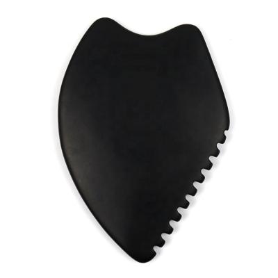 China Natural Private Label Gua Sha Jade Face Massage Gua Sha Tool Skin Care Bian Stone Facial Guasha Scraping Body Massager Black Obsidian for sale