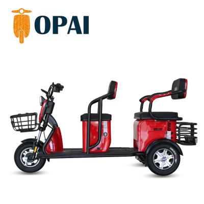 China EEC Ebike 3 Wheel 500W 48V 60V Electric Vehicle Cargo Tricycle Adult Electric Cargo Bicycle OPAI CE Cargo Tricycle with 3 Seats for sale