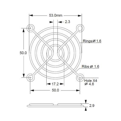 China Refrigeration Parts Commonwealth B5 Metal Guard Aluminum Material For 170mm Fan Guard for sale