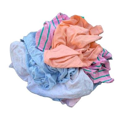 China Strong Oil Water Absorption Ability Hot Sale Light Color Cut Out of Variegated Used T-shirt Cotton Rags for sale