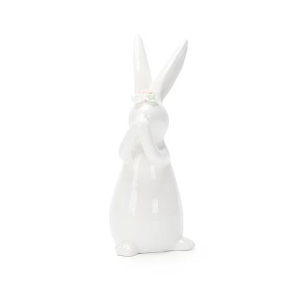 China Art Ceramic folk rabbit for home decoration or gift crafts Easter decoration for sale