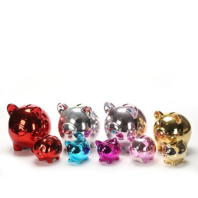 China Savings Ceramic Cute Pig Electroplating Tank, Home Furnishing Products, Small Savings Tank for sale