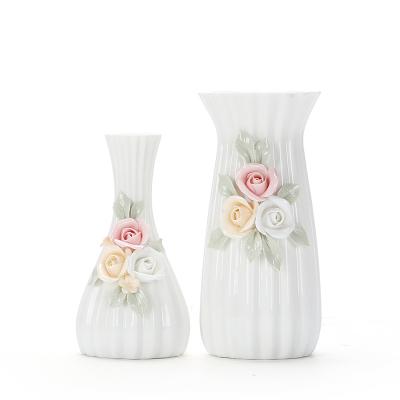 China Gens Art Fashionable and Small Elegant White Flower Ceramic Vase, Porcelain White Vase for Home Decor for sale