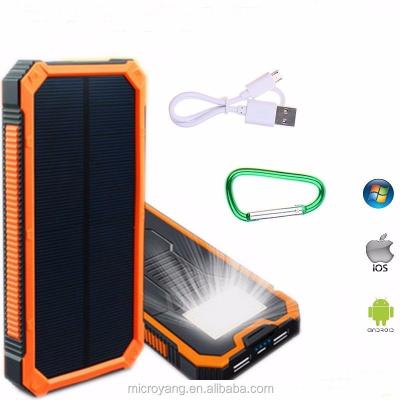 China Camping DOUBLE USB Power Bank 10000mAh Solar Power Bank LED LAMP DOUBLE USB Power Bank for sale