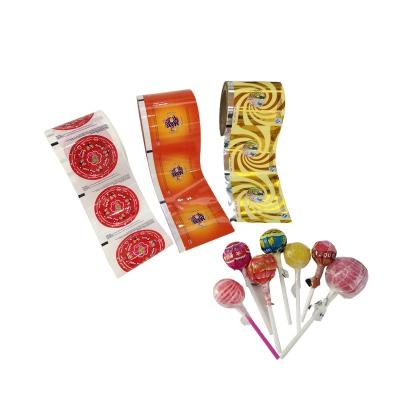 China Custom Colorful Moisture Proof Twist Roll Film Candy Lollipop Packaging Wrapper for sale