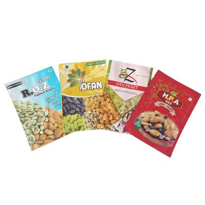 China Heat Seal +tear notch Custom Printed 3 Sides Sealed Bag Laminated Dry Fruit Packaging Design for sale