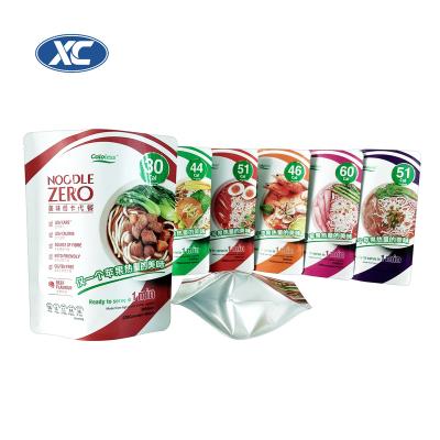 China Moisture Proof Instant Noodle Packaging Top Open Flat Bottom Stand Up Plastic Bag for sale