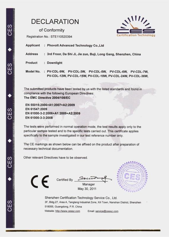 CE-EMC - Phovolt Advanced Technology Co. Limited