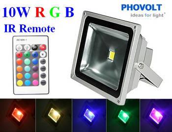 Китай Floodlighting СИД Epistar, заливающее освещение СИД 10W RGB напольное с регулятором Remote иК и RF продается