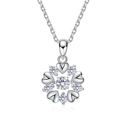 China Romantic Handmade Silver Jewelry S925 Diamond Necklace Silver for sale