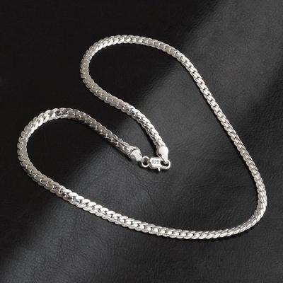 China FASHIONABLE Unisex 5mm Snake Link Chain Lobster Clasp Collares Flat Necklaces For Women Men Fashion Necklace Jewelry for sale