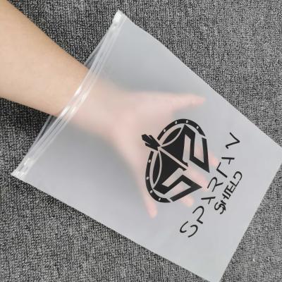 China Recyclable Custom Printing Logo PVC Slider Frosted Zipper Bag Plastic Packaging Bag For Cosmetic And Garments for sale