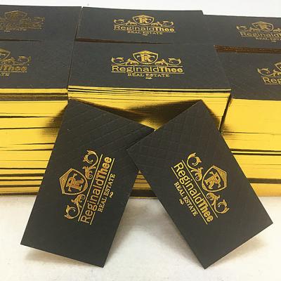 China paper & Luxury Cardboard Business Card Printing Edge Color Gold Foil Printing Paper Luxury Custom Business Card for sale