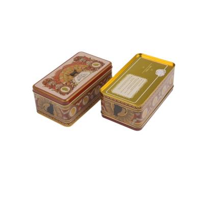 China Rectangular Biscuit Metal Cookie Tin Box With Embossed for sale