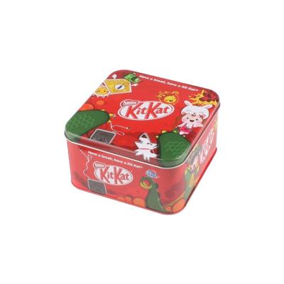 China Recycable Matierials Square Cookie Tin Box for sale