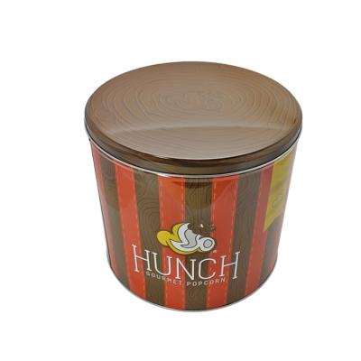 China Recycled Materials 2.5 Gallon Round Popcorn Tin Can for sale