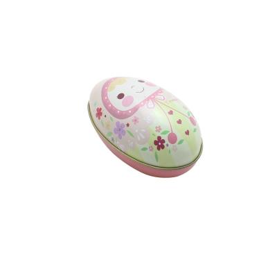 China Candy Metal Easter Candy Tin Egg Shape Packaging Box for sale