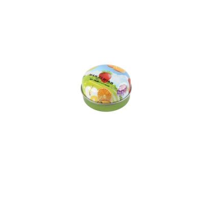 China Small Round Cookie Metal Candy Box / Lip Balm Tin for sale