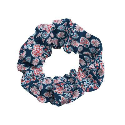 China Customized silk elastic Japan print bandanna hair ties and Korean style hair bands for women for sale