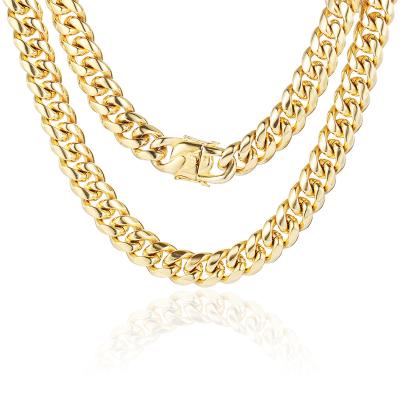 China Factory Direct Sale Hiphop Gold Cuban Chain Iced Rope Chains 14mm Hiphop Accessories for sale