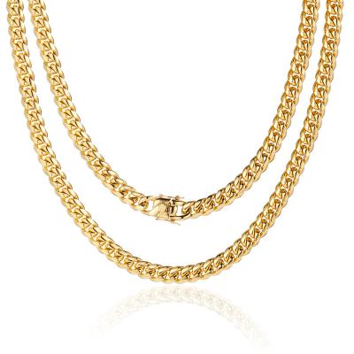 China FASHIONABLE new product hot sale hiphop necklace necklace for couple gold Miami Cuban Link chain for sale