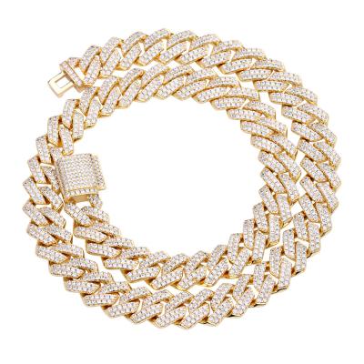 China Hiphop Mens Hip Hop Jewelry Fully Iced Out Chain Necklace Cuban Link chain endnotex9 brass stainless steel for sale