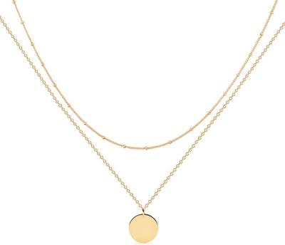 China Fashion Custom Womens Fashion Layered Pendant 18k Gold Plated Stainless Steel Necklace Set Woman for sale