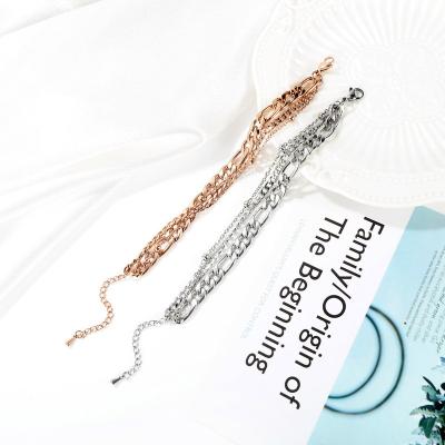 China Europe America Multilayer Wholesale Custom High Quality 18K Gold Plated Jewelry Luxury Ladies Chain Bracelet for sale