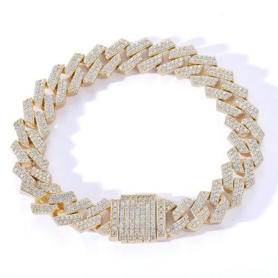 China Fashion Wholesale Fashion 12MM 18K Gold Plated Hip Hop Iced Out Zircon Cuban Chain Link Jewelry Miami Necklace for sale