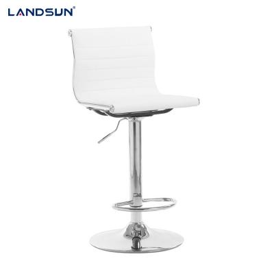 China Modern Bar Furniture Bar Stool Kitchen Chair Metal Chromed White Style Bedroom Wrap Room Furniture Modern Living PU Leather for sale