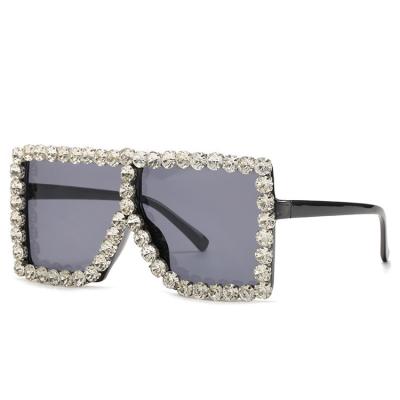 China Comfort Square Rhinestone Oversized Glasses For Women Luxury Big Glass Sight Fashion Eyewear 2021 for sale