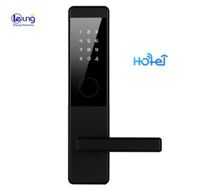 China Blue smart card door lock TTlock wood wifi hotel door TTlock tooth APP order lock RFID card hotel lock passcode wood for sale