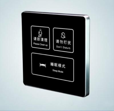 China Hotel Good Quality Crystal Glass Panel Touch Switch Hotel Apartment Smart Wall Light Switch With DND Switch Doorbell System for sale