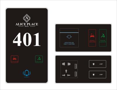 China Modern Hotel Apartment LED Room Number Door Plate Sign, DND Switch Light Touch Switch, TASRDC Hotel Apartment Door Plate Switch for sale