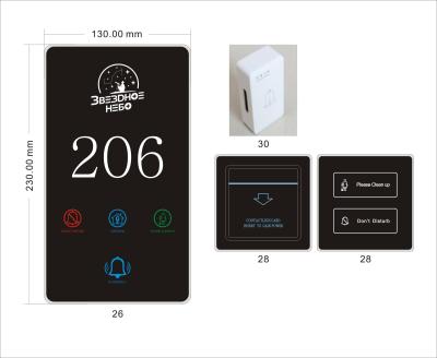 China Hotel Hotel Touch Switch DND Switch Crystal Glass Panel Doorbell System Customized Electronic Wall Touch Switch Hotel Doorbell System for sale