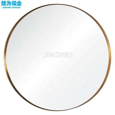 China Mordern Contemporary Home Interior Metal Art Mirror for Wall Mirrors Vintage Brushed Metal Gold Wall Mirror for sale