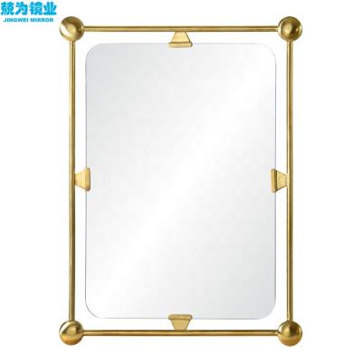 China Contemporary Hot Sale Living Room Furniture Gold Stainless Steel Frame Design Decorative Wall Mirror for sale