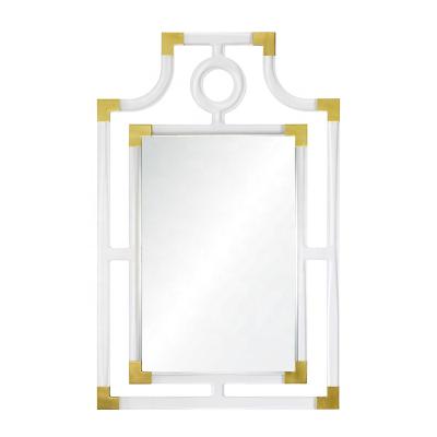 China 2019 handcrafted luxury gold wall mirror rectangle hot sale crystal wall mirror for sale