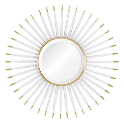 China Modern Stylish Modern Wall Mirror Frame Design Acrylic Decorative Gold Mirror for sale