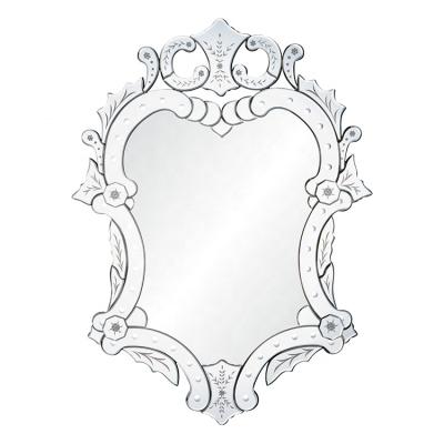 China Classic Design Irregular Shape Handmade Vintage White Mirror Handcrafted for sale