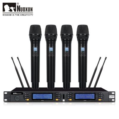 China Professional Handheld Four Channel UHF Wireless Microphone Conference Microphone Headset Microphone Handheld Microphone Headset Microphone for sale