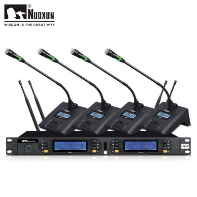 China Professional Four Channel Gooseneck Microphone UHF Meeting Wireless Microphone for sale