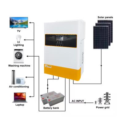 China 48-Volt-Hybrid-Solar-Inverter 120A MPPT reine Sinuswelle Solar-Hybrid-Inverter 5,5 kW 6,2 kW zu verkaufen