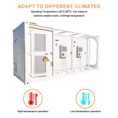 China 500 kW 1 MW Lithiumbatterie ESS Solarenergie Batteriesystem Behälter 1 MWh 2 MWh Behälter Energiespeichersystem für gewerbliche Nutzung zu verkaufen