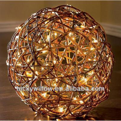 China Large China Woven Colorful Decorative Wicker Ball for sale