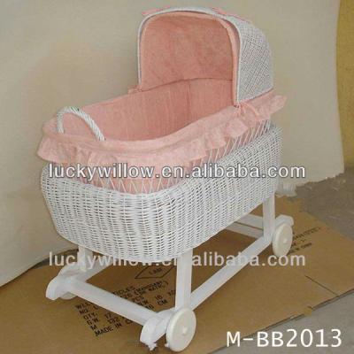 China Wicker Sleep Cradle With Liners And Stand / Moses Cradle for sale