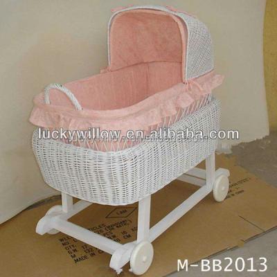 China New Handmade Eco-friendly Design Comfortable Wicker Baby Wicker Moses Basket for sale