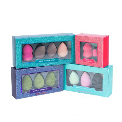 China Recycled Materials Customized Cosmetic Storage Packaging Box Cosmetics Egg Storage Box Powder Puff Packing Box for sale